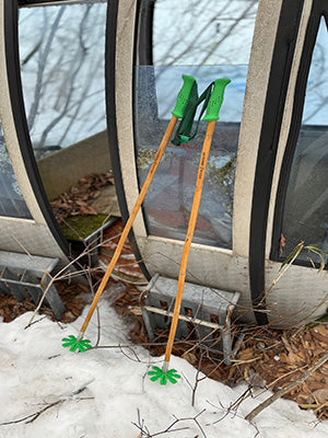 Bamboo Ski Pole Grips and Baskets