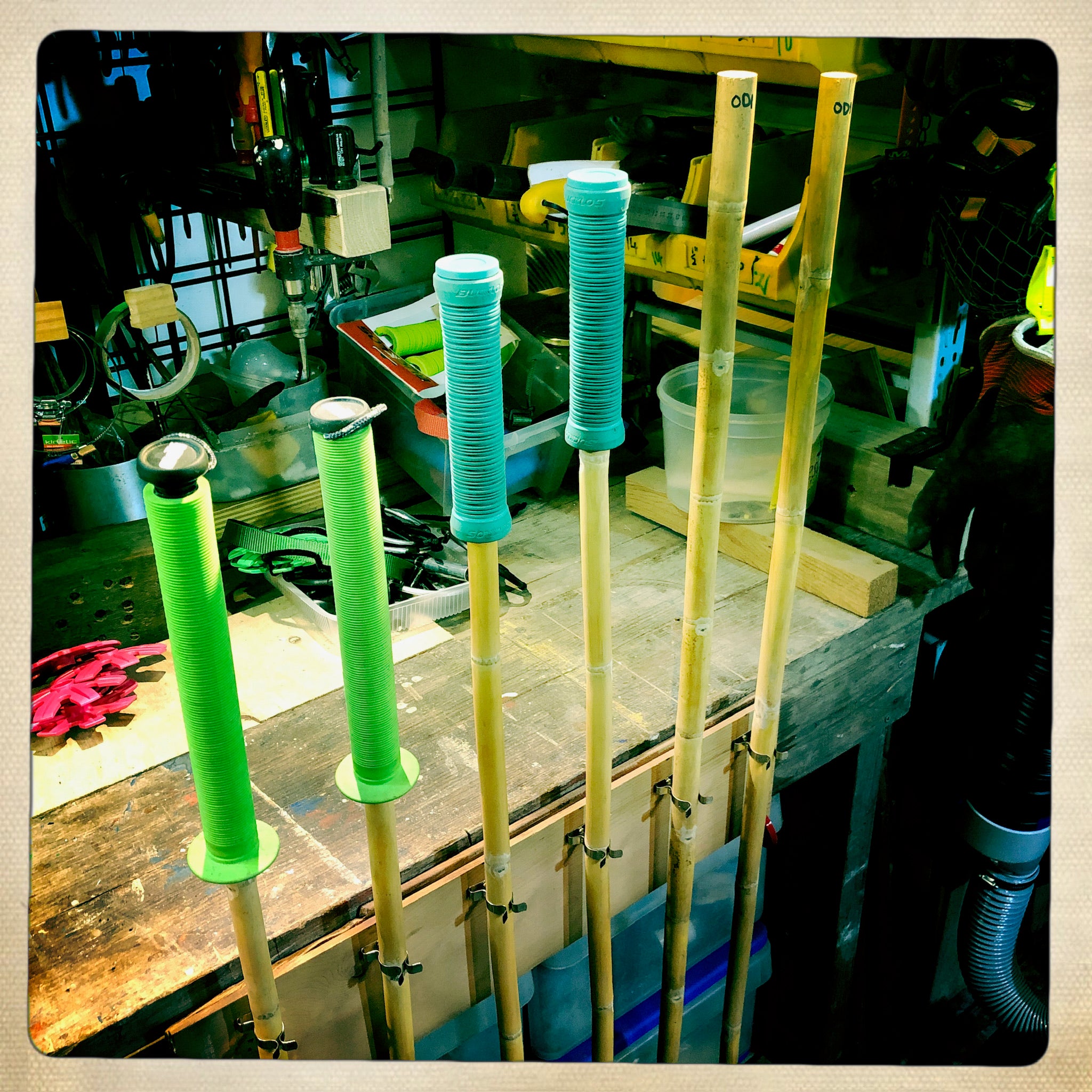 Bamboo Ski Pole Grips and Baskets