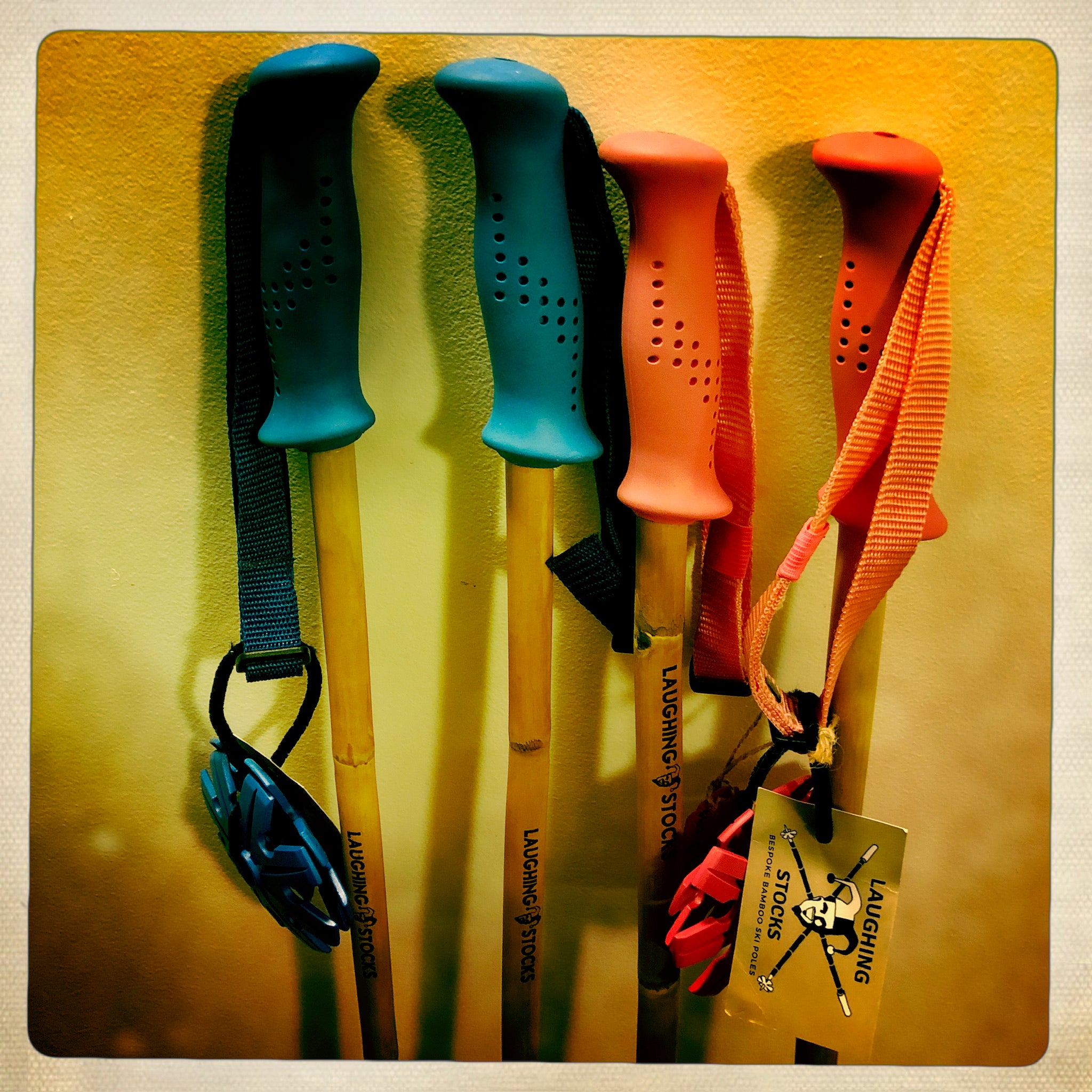 Bamboo Ski Pole Grips and Baskets