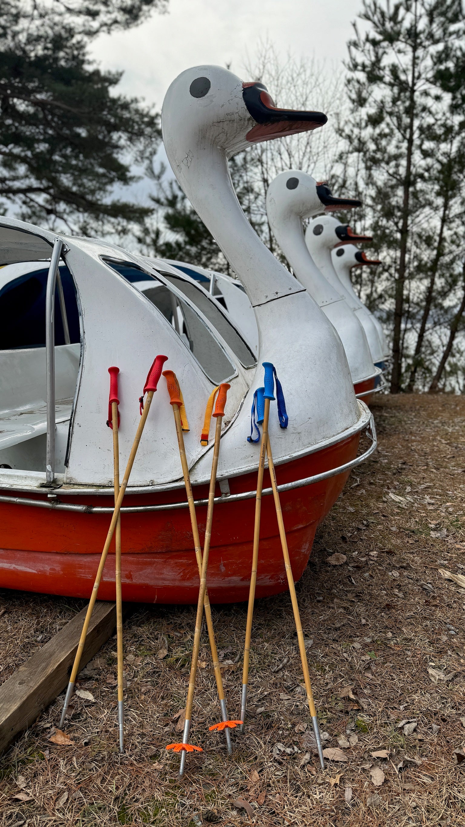 Bamboo Ski Pole Grips and Baskets