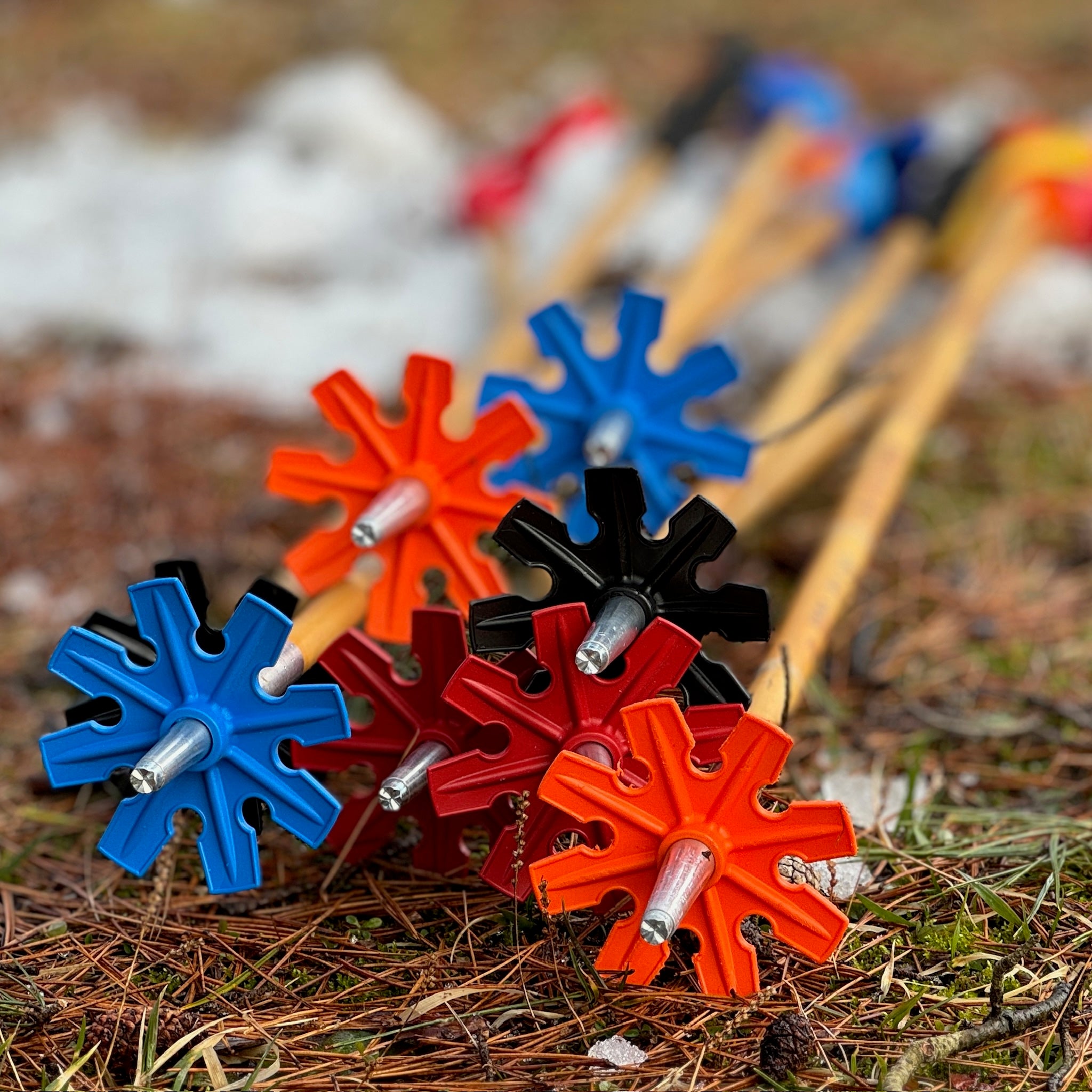 Bamboo Ski Pole Grips and Baskets