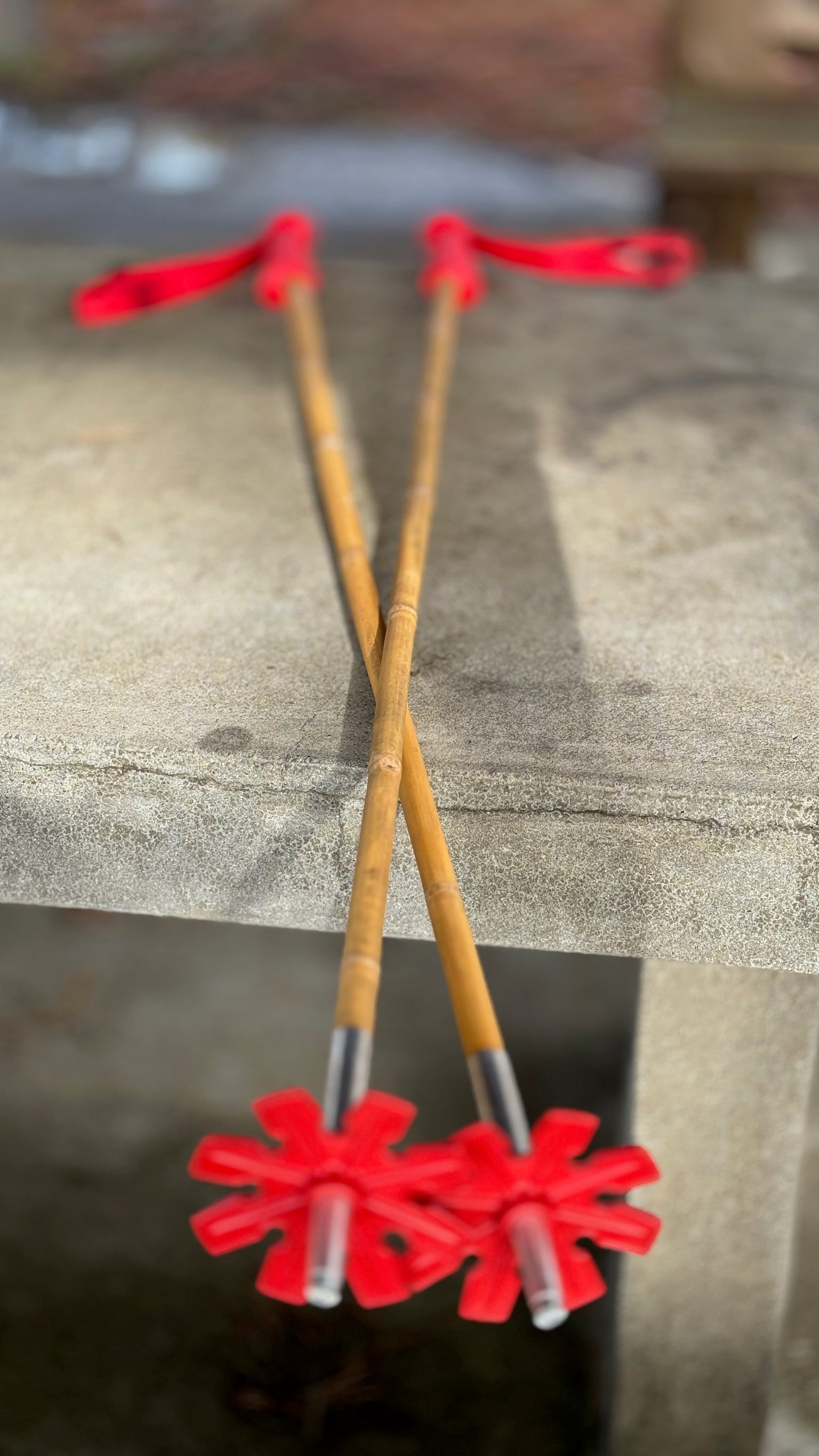Bamboo Ski Pole Grips and Baskets