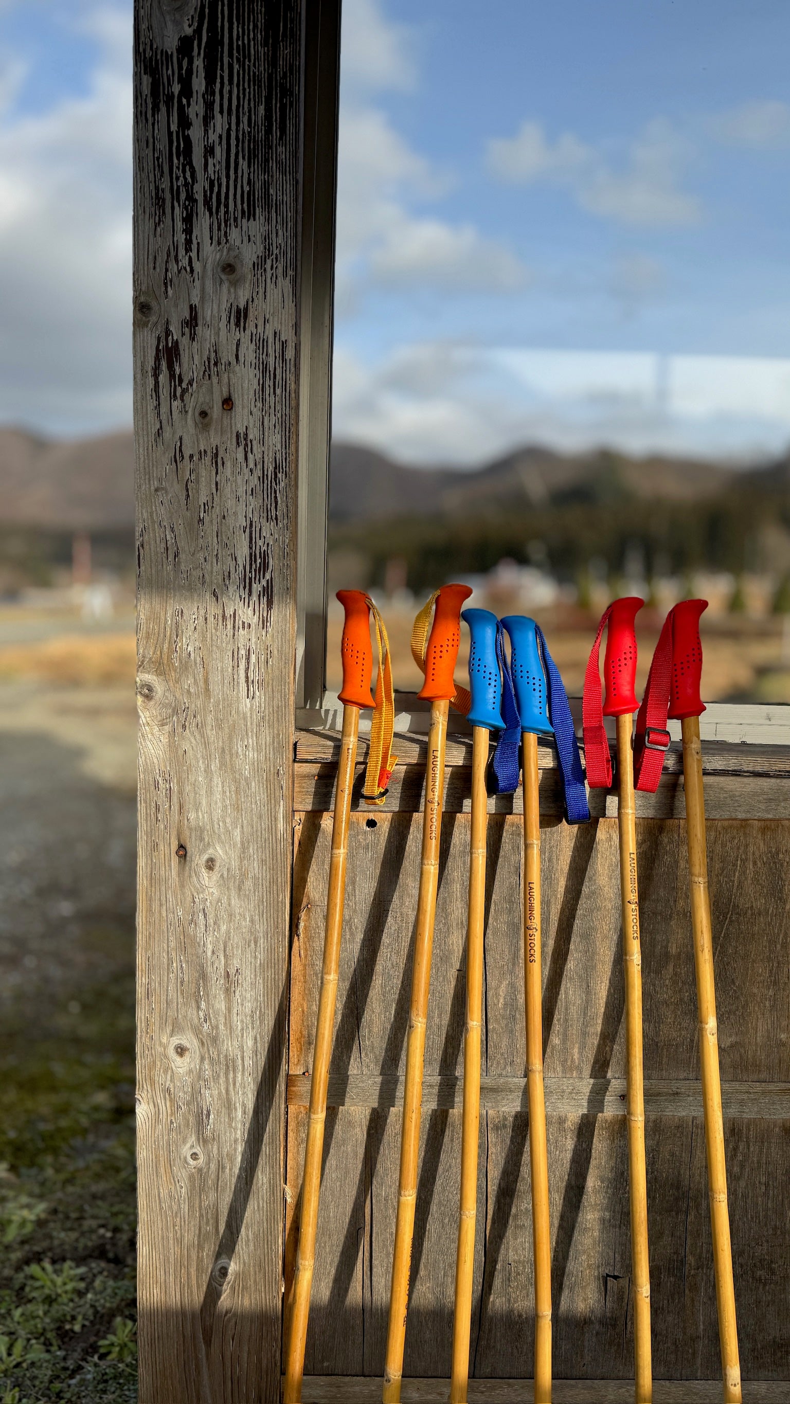 Bamboo Ski Pole Grips and Baskets