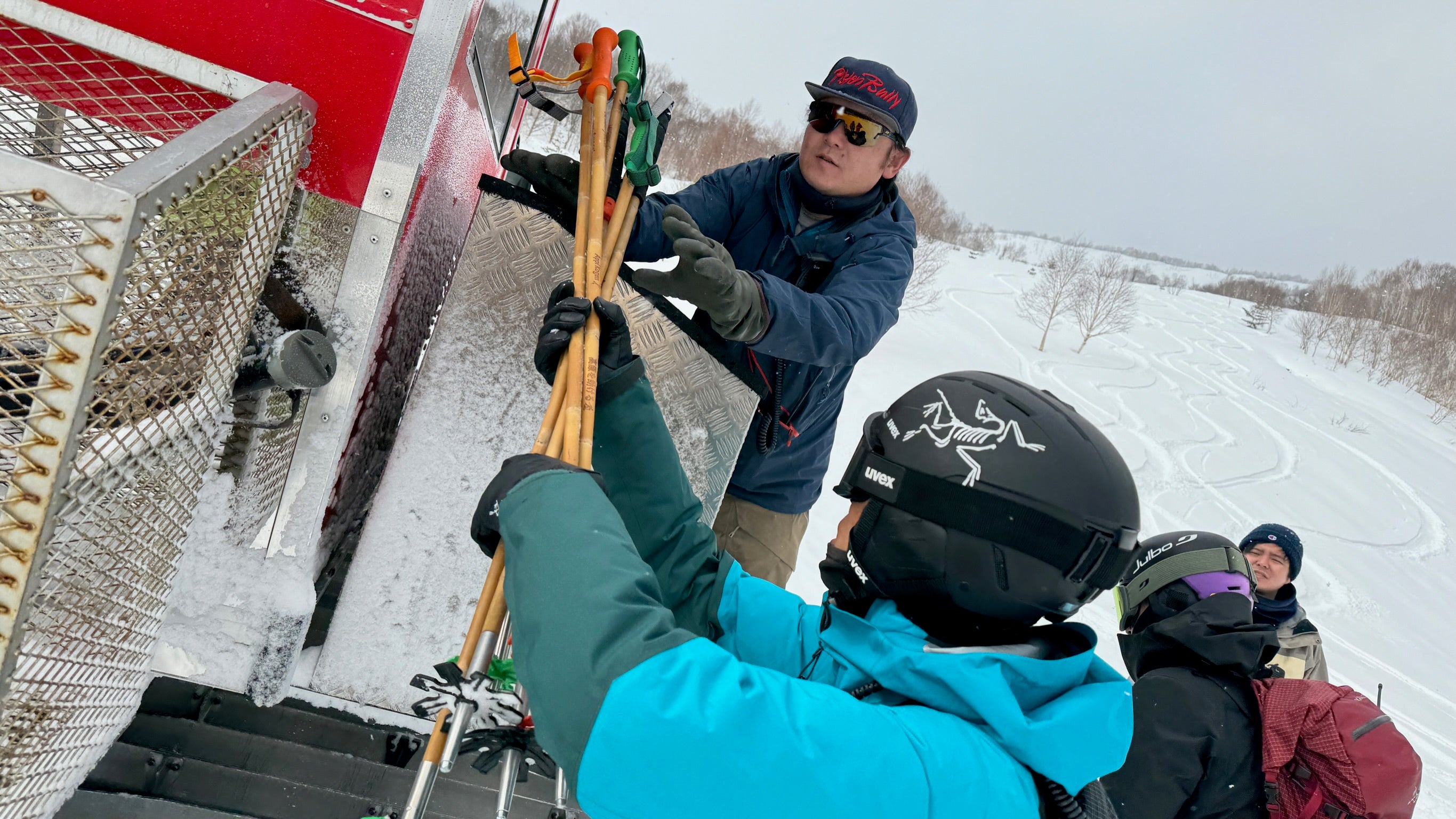 Bamboo Ski Pole Grips and Baskets