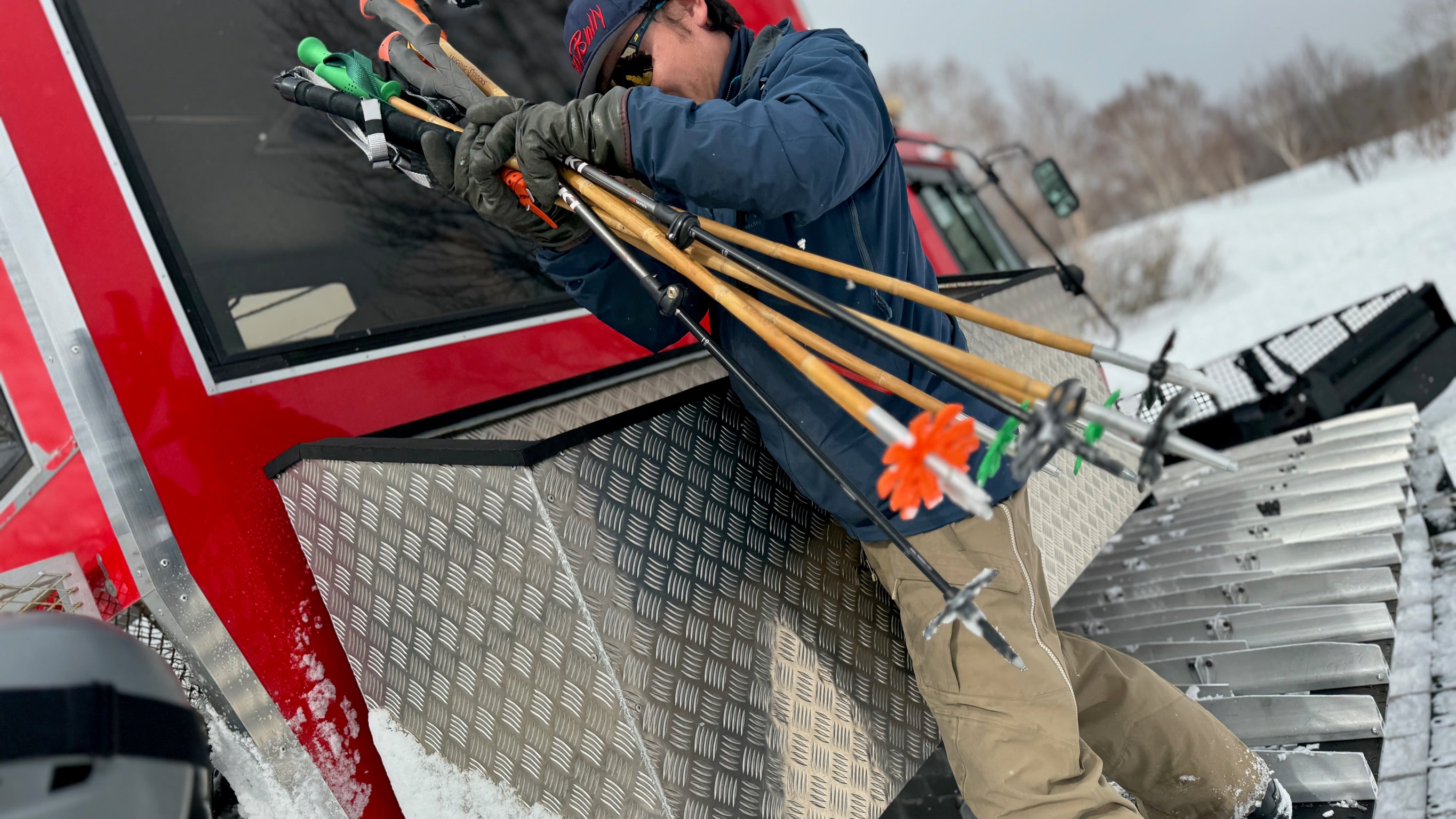 Bamboo Ski Pole Grips and Baskets