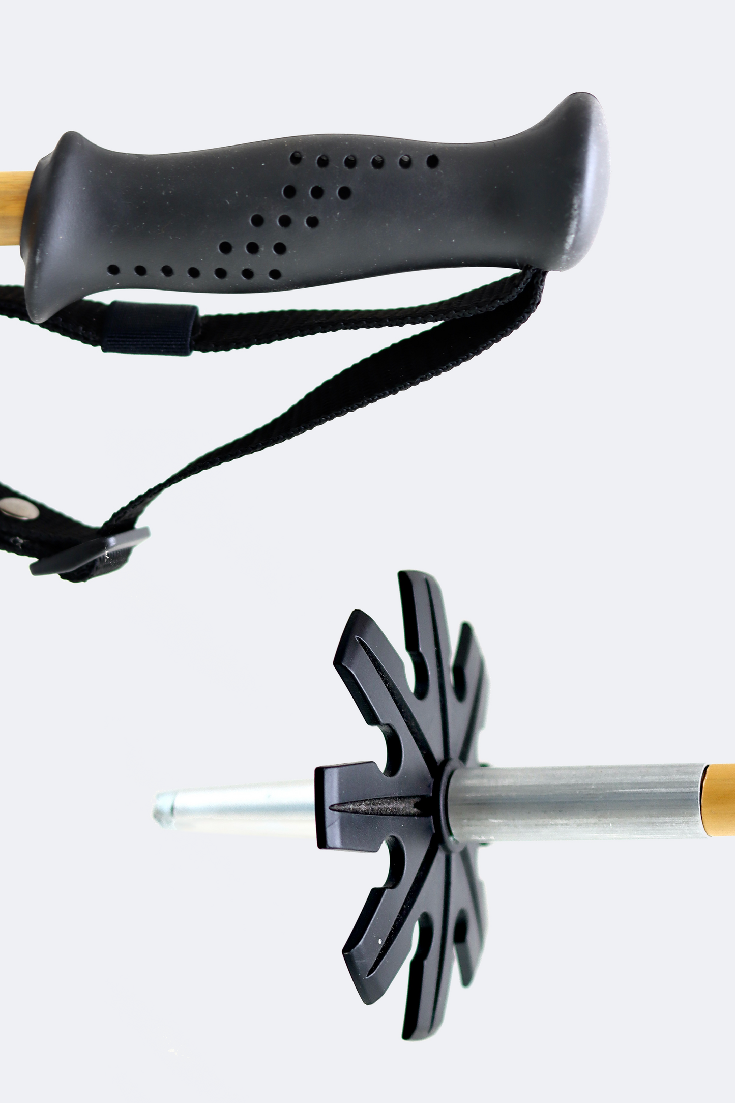 Grip and basket of Bamboo Ski Poles