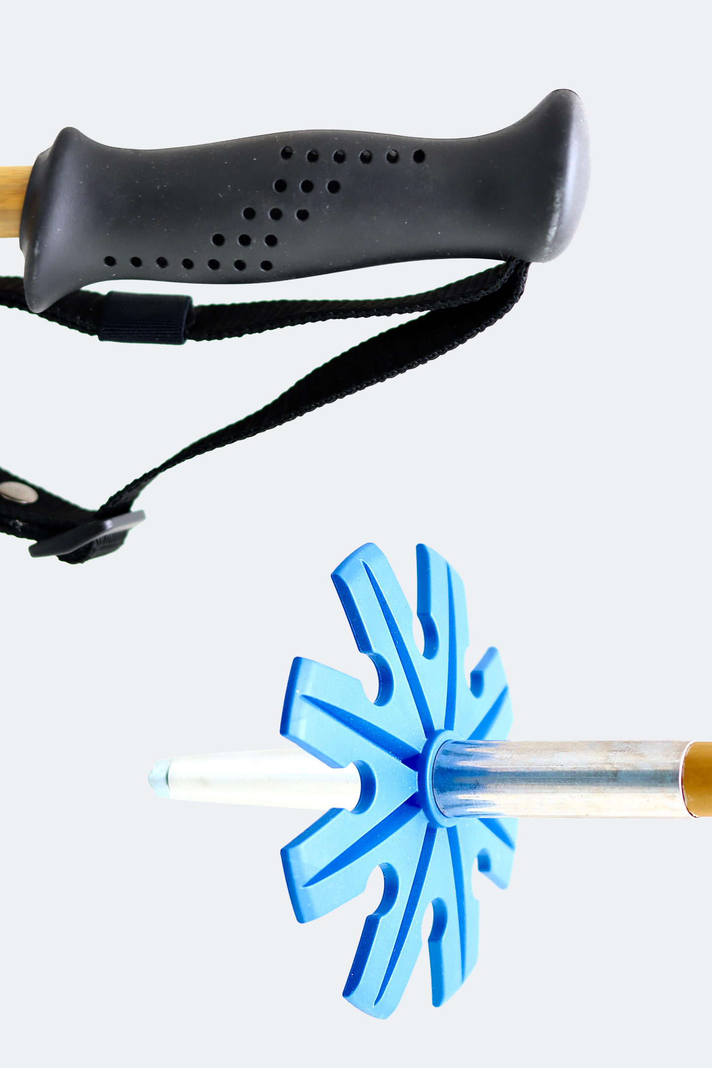 Grip and basket of Bamboo Ski Poles