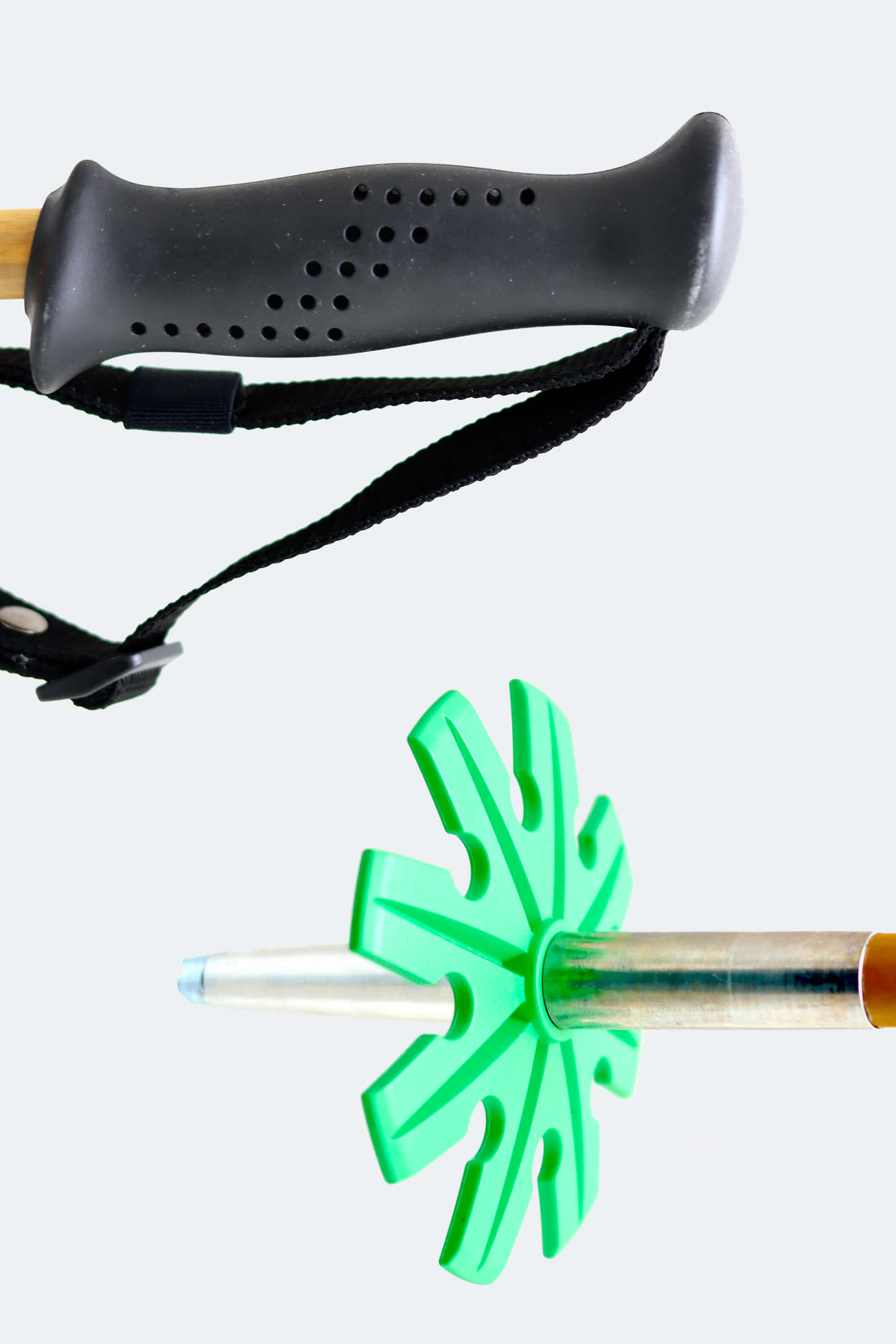 Grip and basket of Bamboo Ski Poles