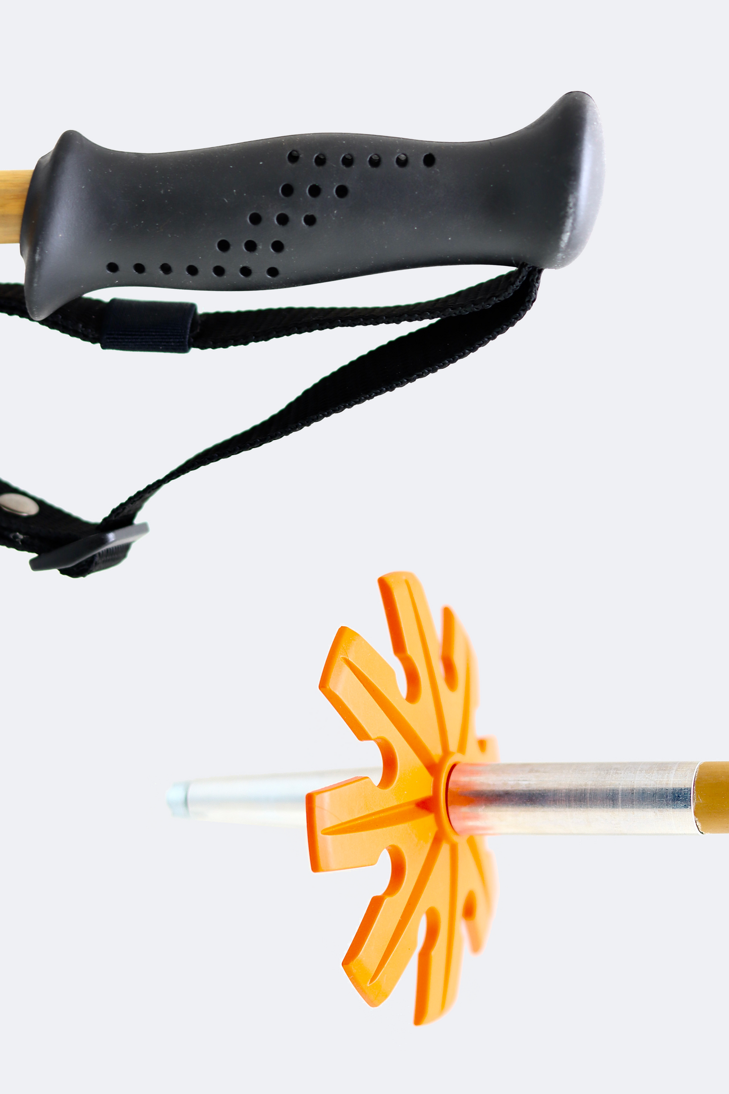 Grip and basket of Bamboo Ski Poles