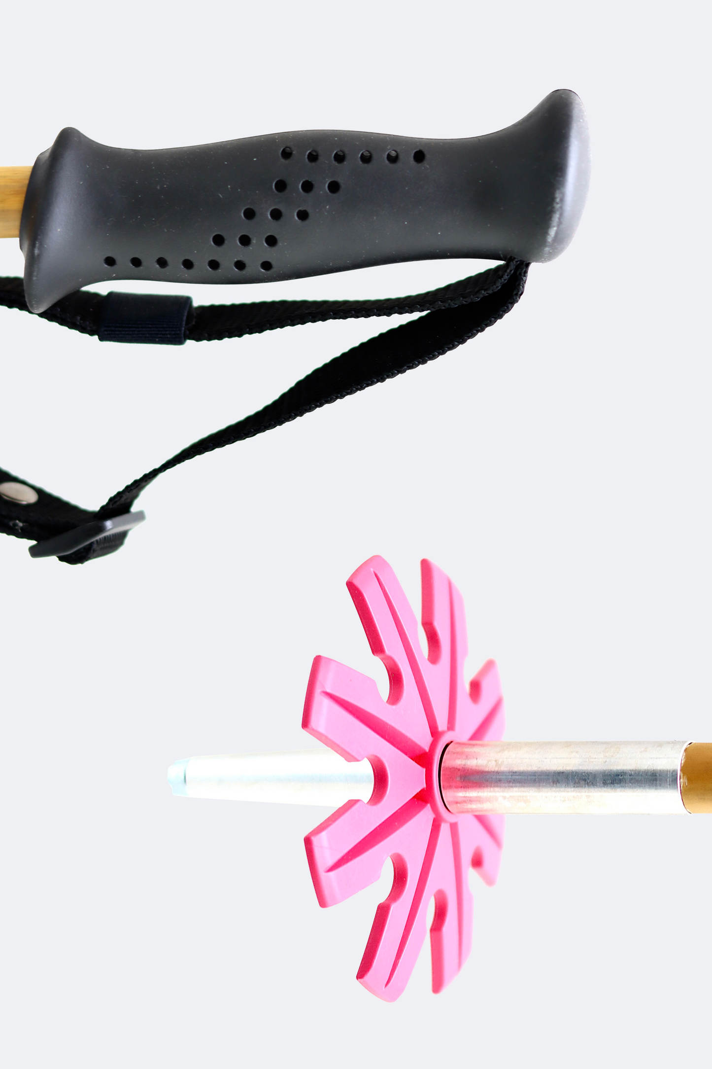 Grip and basket of Bamboo Ski Poles