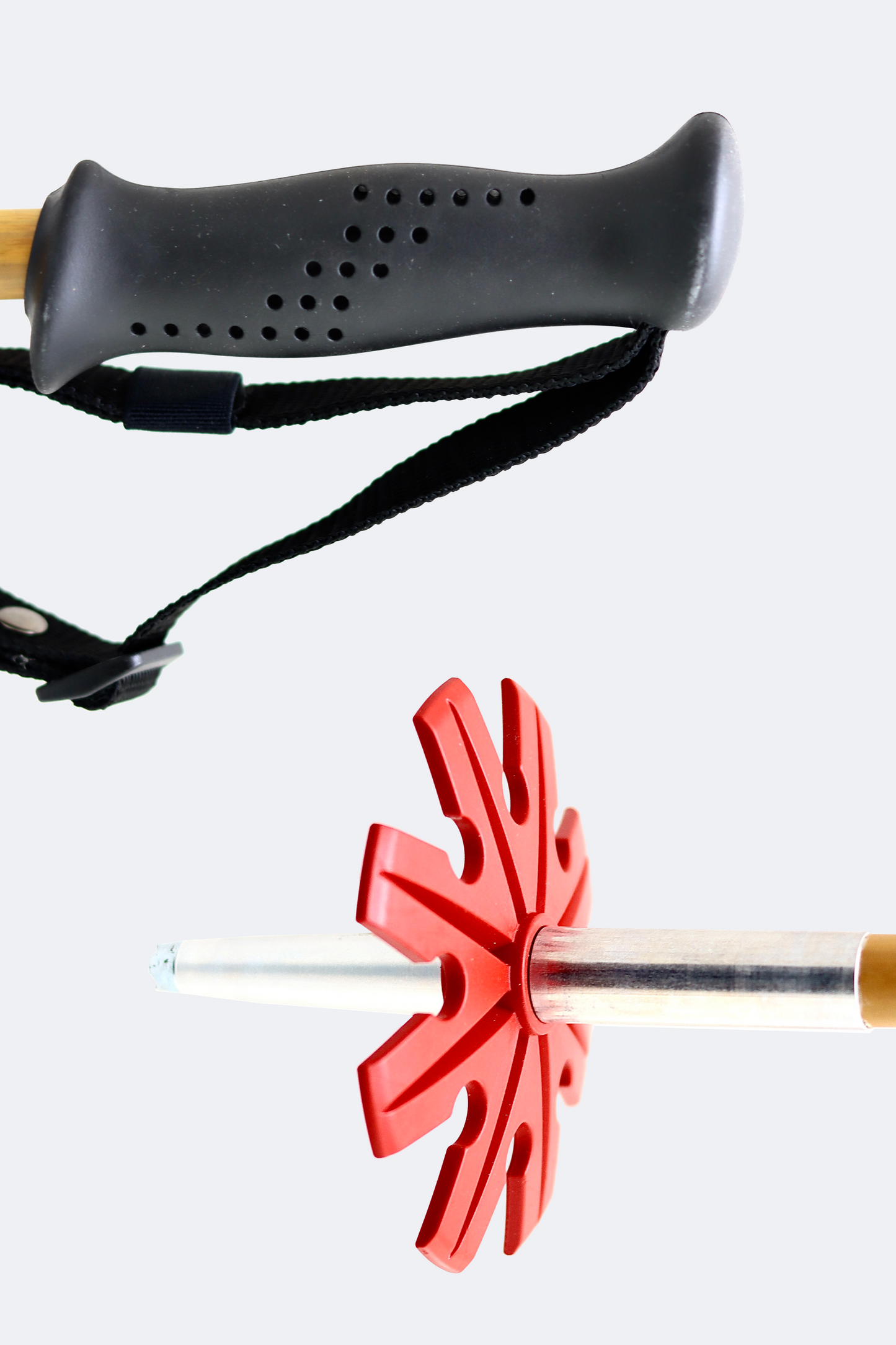 Grip and basket of Bamboo Ski Poles