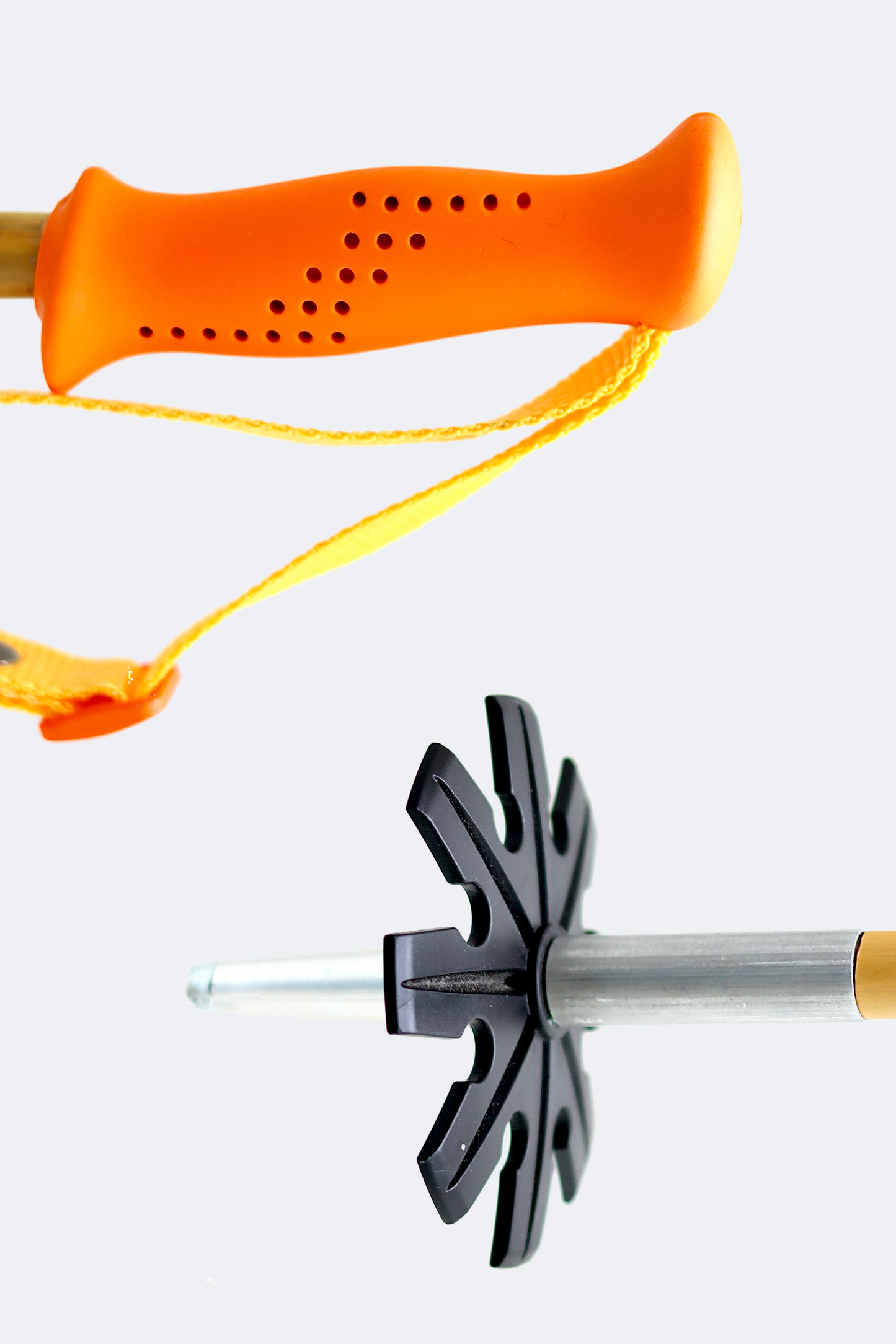 Grip and basket of Bamboo Ski Poles