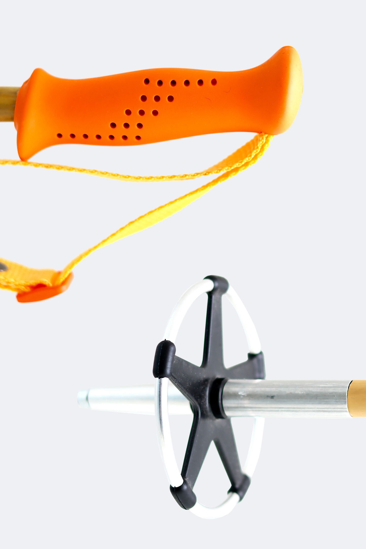 Grip and basket of Bamboo Ski Poles