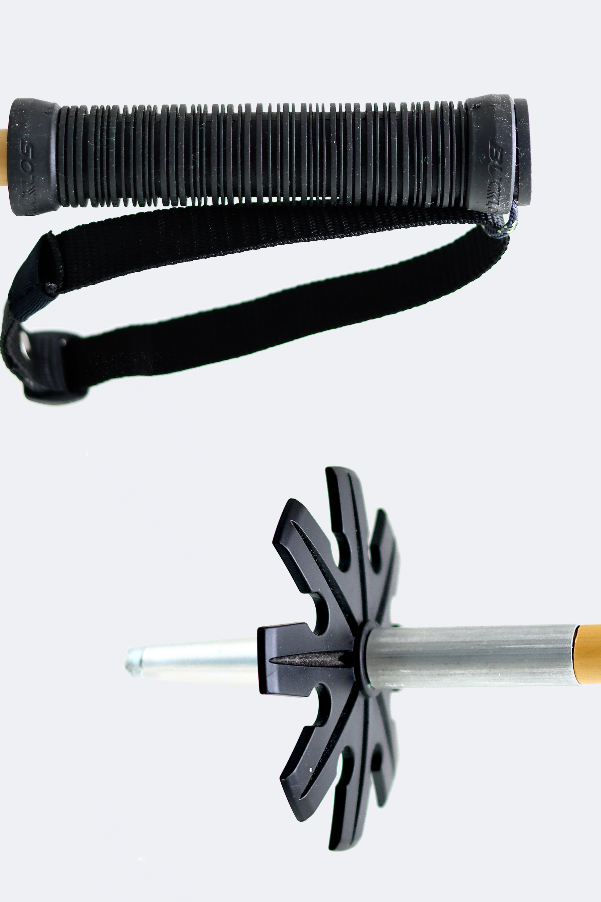 Grip and basket of Bamboo Ski Poles