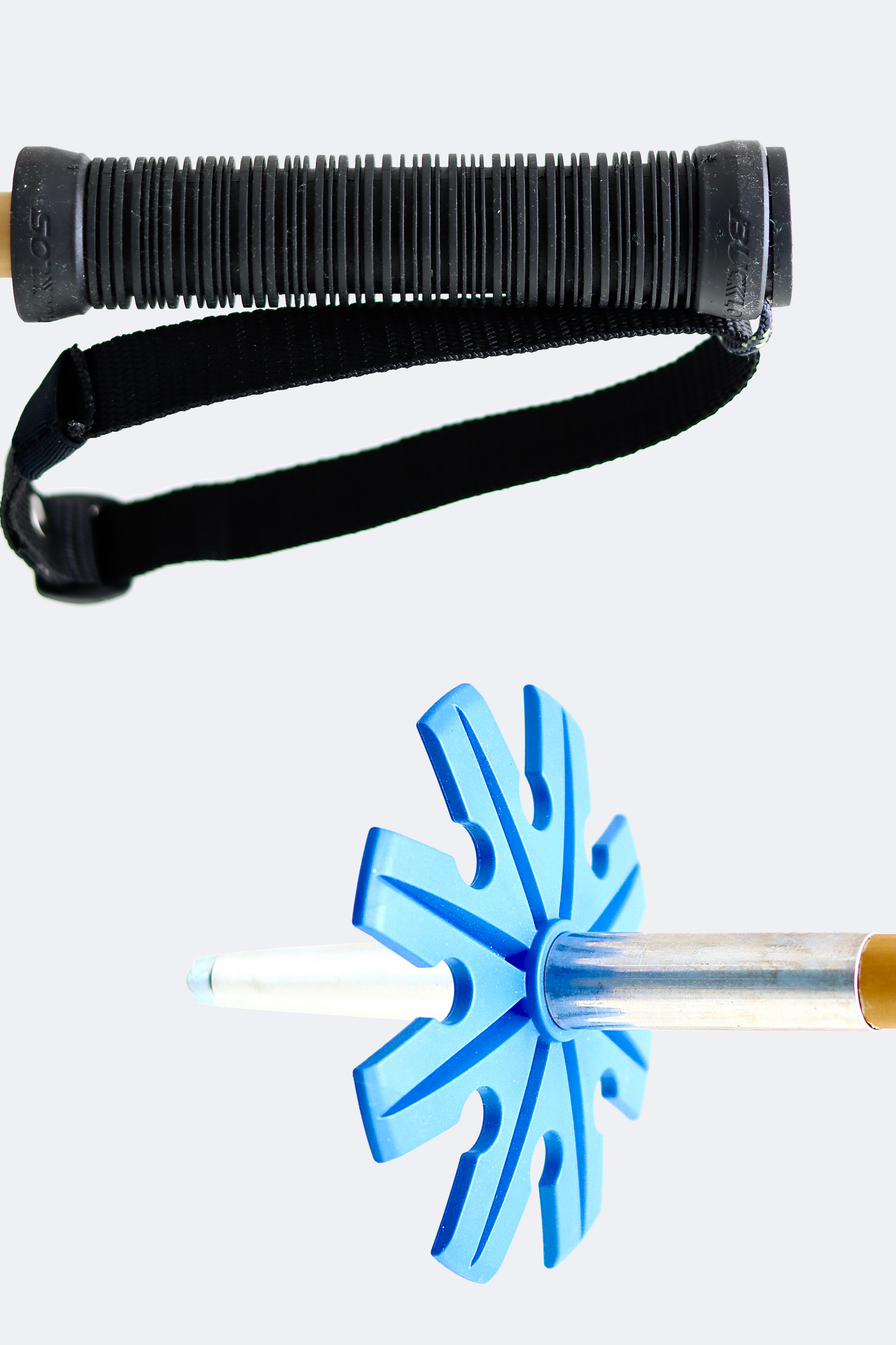 Grip and basket of Bamboo Ski Poles