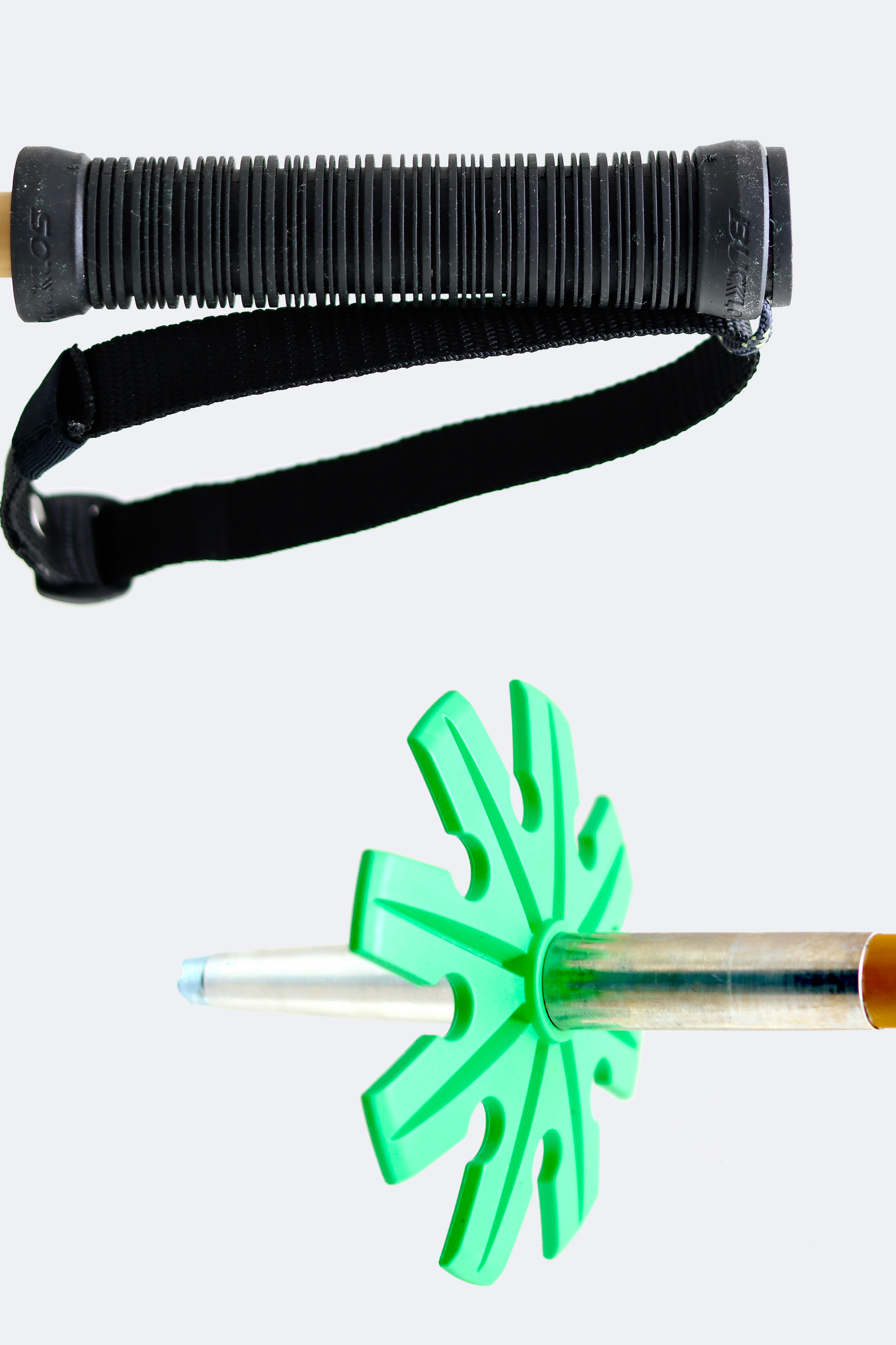Grip and basket of Bamboo Ski Poles