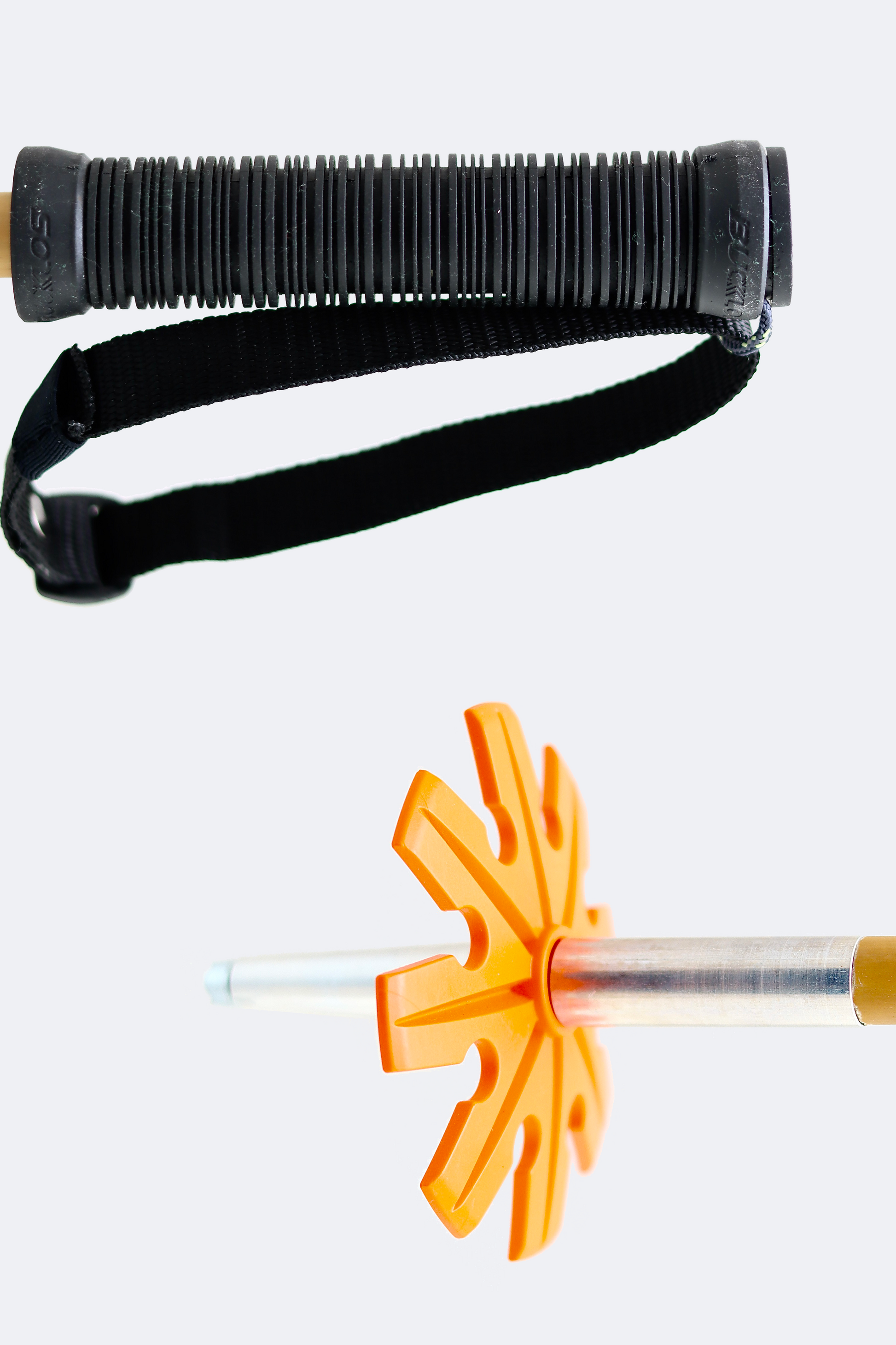 Grip and basket of Bamboo Ski Poles