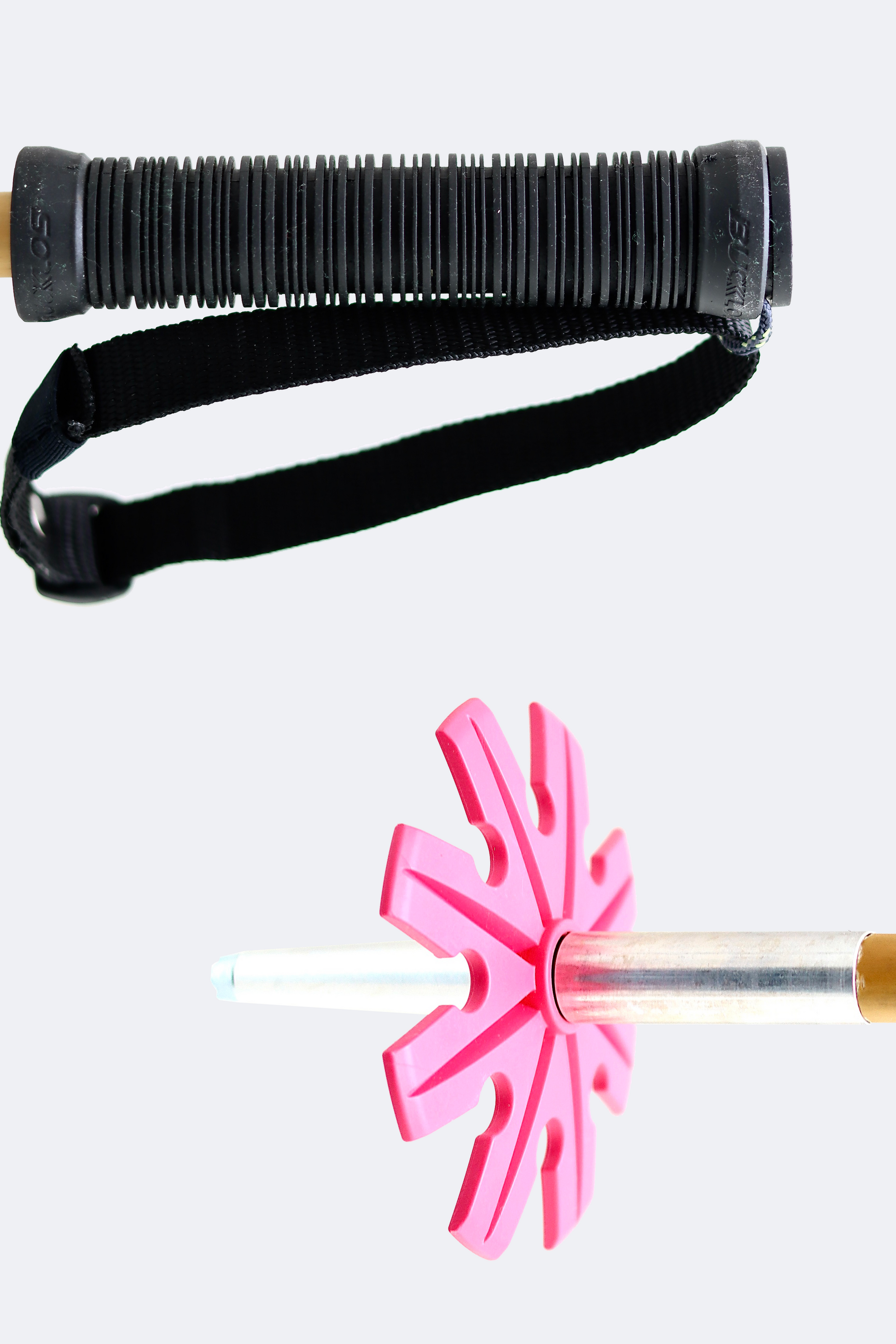 Grip and basket of Bamboo Ski Poles