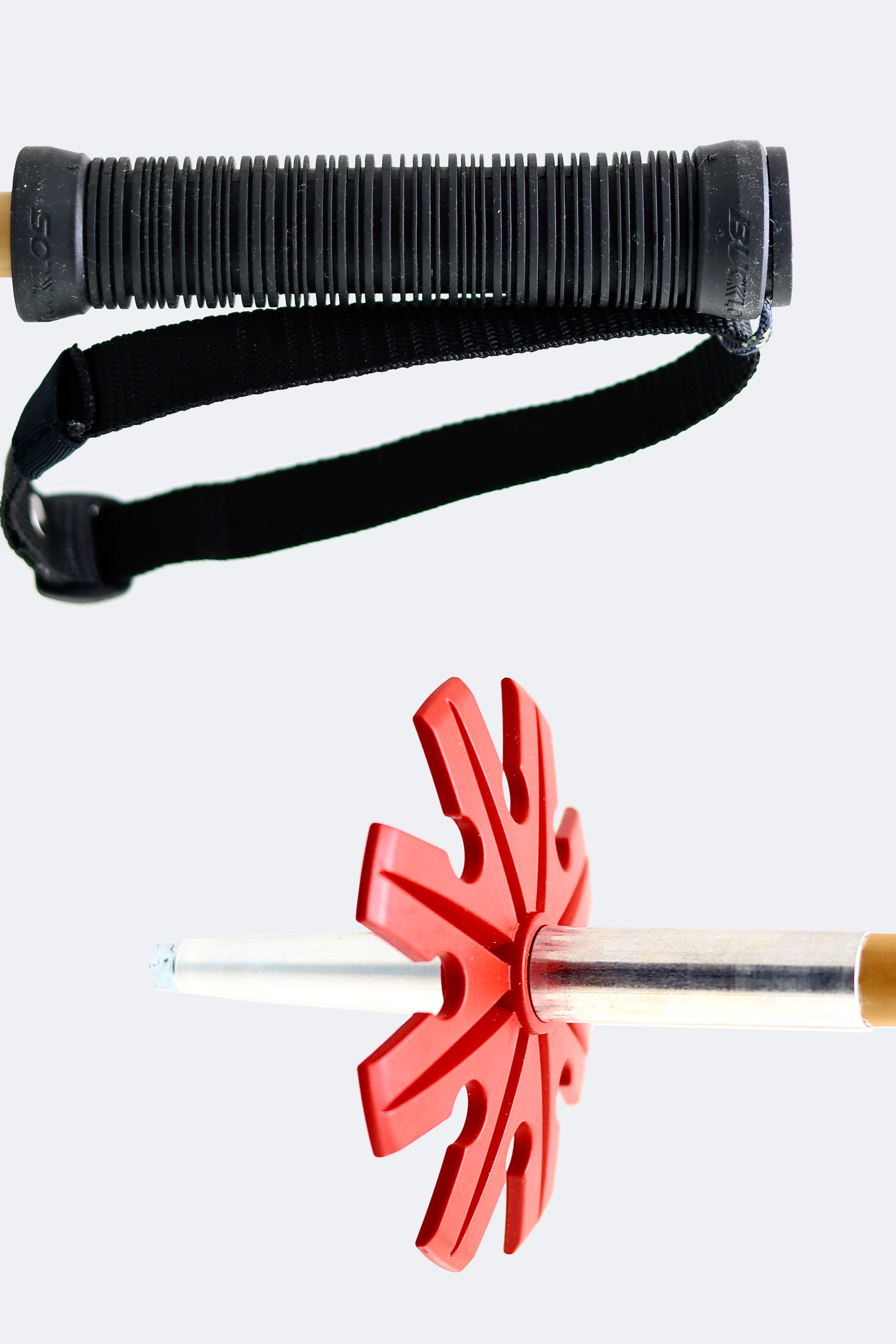 Grip and basket of Bamboo Ski Poles