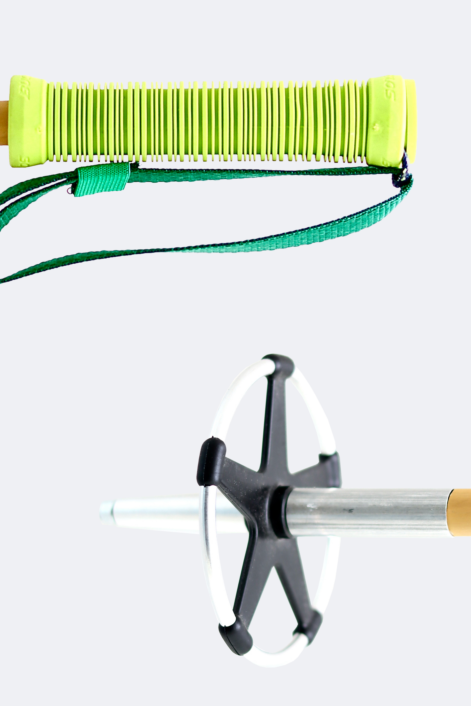 Grip and basket of Bamboo Ski Poles