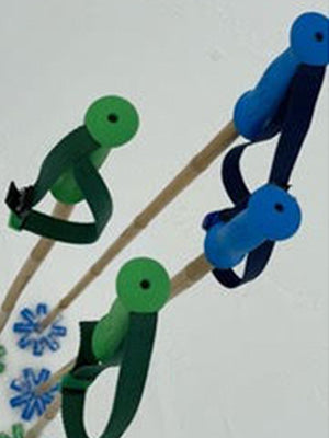 Bamboo Ski Pole Grips and Baskets